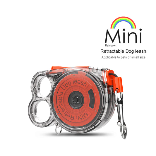 Mini Rainbow Retractable Dog leash Applicable to pets of small size