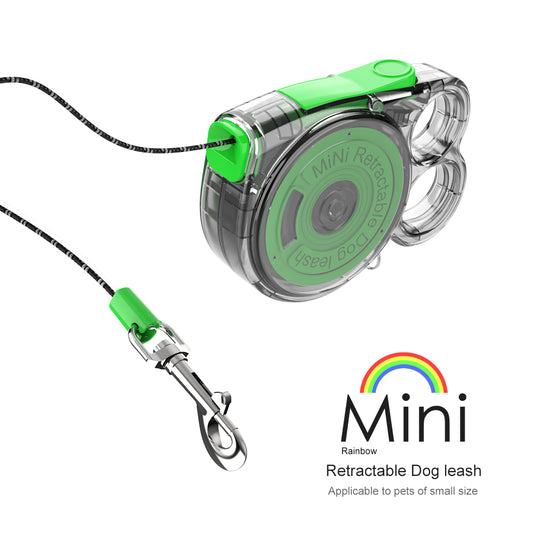 Mini Rainbow Retractable Dog leash Applicable to pets of small size